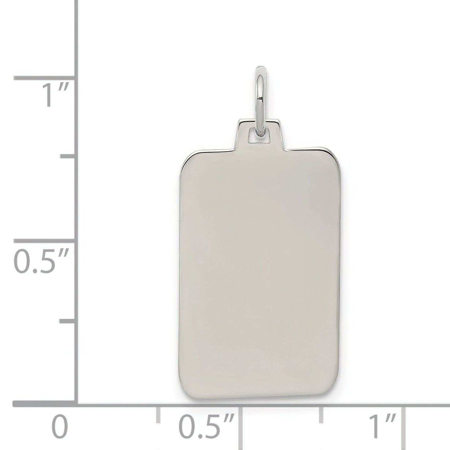 Sterling Silver Disc Rectangle Charm 0.018&#x22; 12.3mm Jewerly 22mm x 12mm