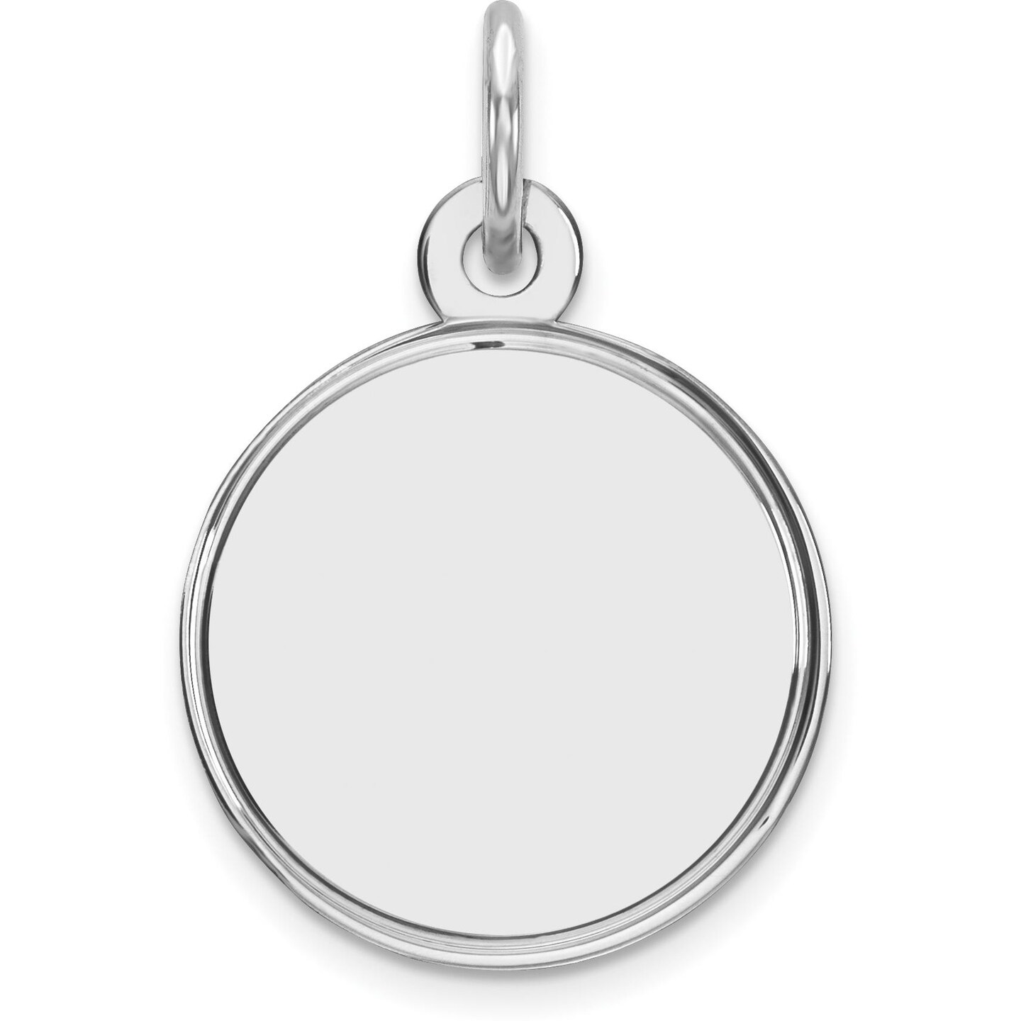 Sterling Silver Disc Round Charm Jewerly 16mm x 13mm