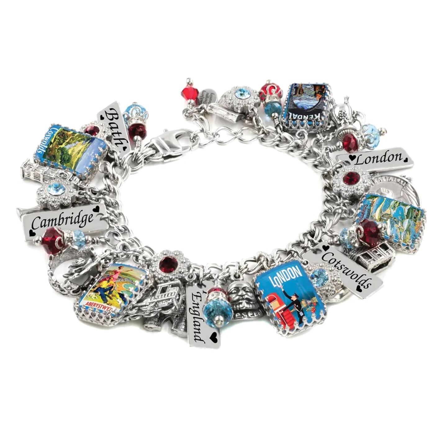 England Charm Bracelet, British Travel Jewelry MakerPlace by