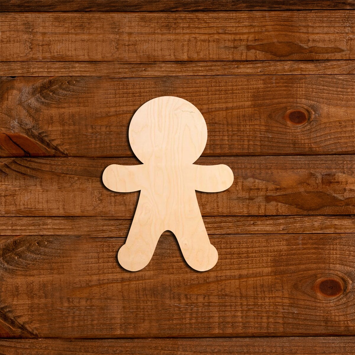 6 in. Unfinished Wooden Chunky Gingerbread Shape