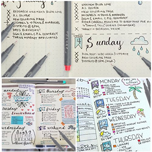 24 Fineliner Color Pens Fine Line Colored Sketch and Writing Pens for Journaling, Planning, Note-Taking, and Adult Coloring Books Porous Fine Point Markers School Office Teacher Art Supplies