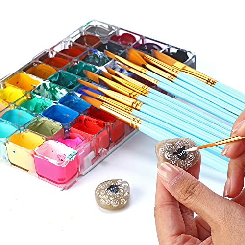 Art Painting Brush Set Assorted 12 Pieces for Acrylic, Watercolor, Gouache, and Hobby Painting