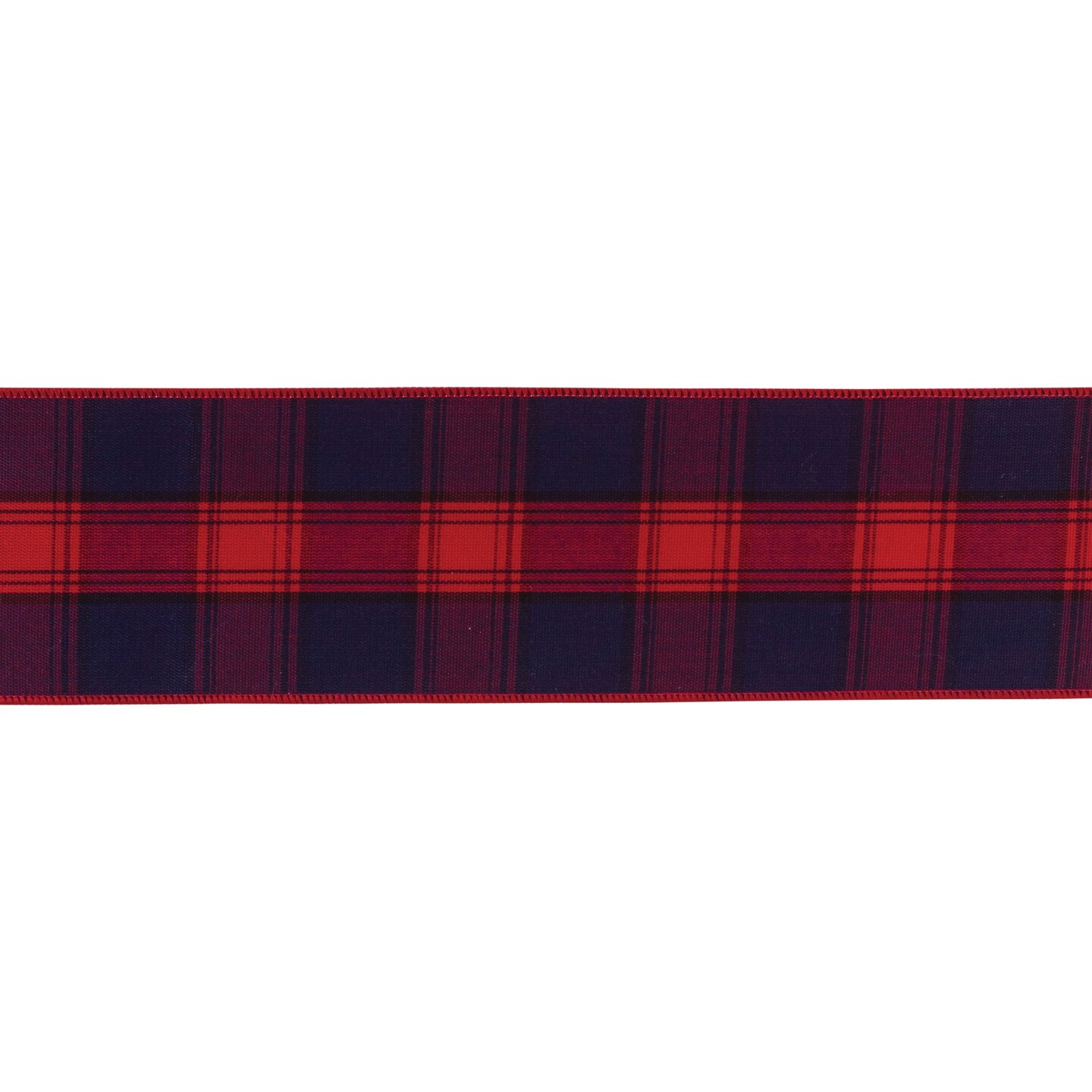 Melrose Plaid Christmas Wired Craft Ribbon - 2.5" x 10 Yards - Red and Blue