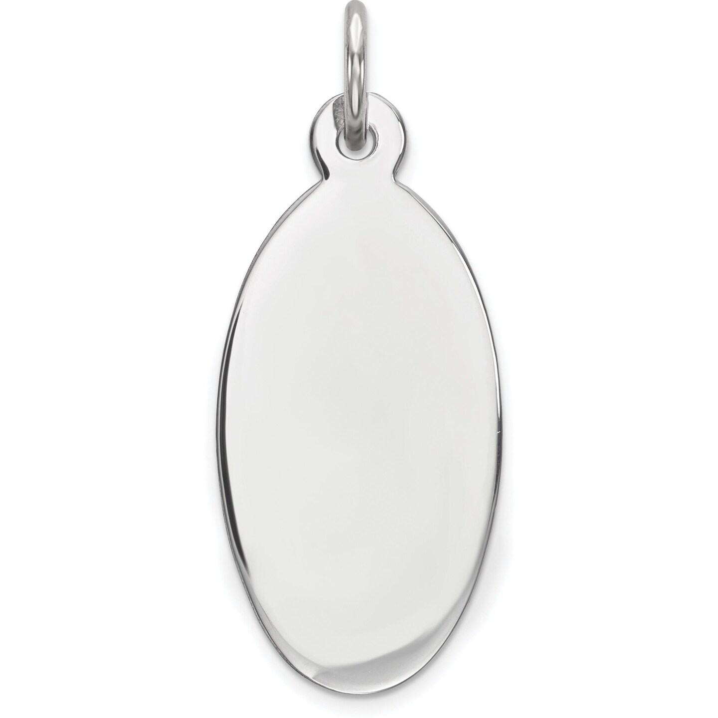 Sterling Silver Disc Oval Charm 0.035" 12.3mm Jewerly 26mm x 12mm