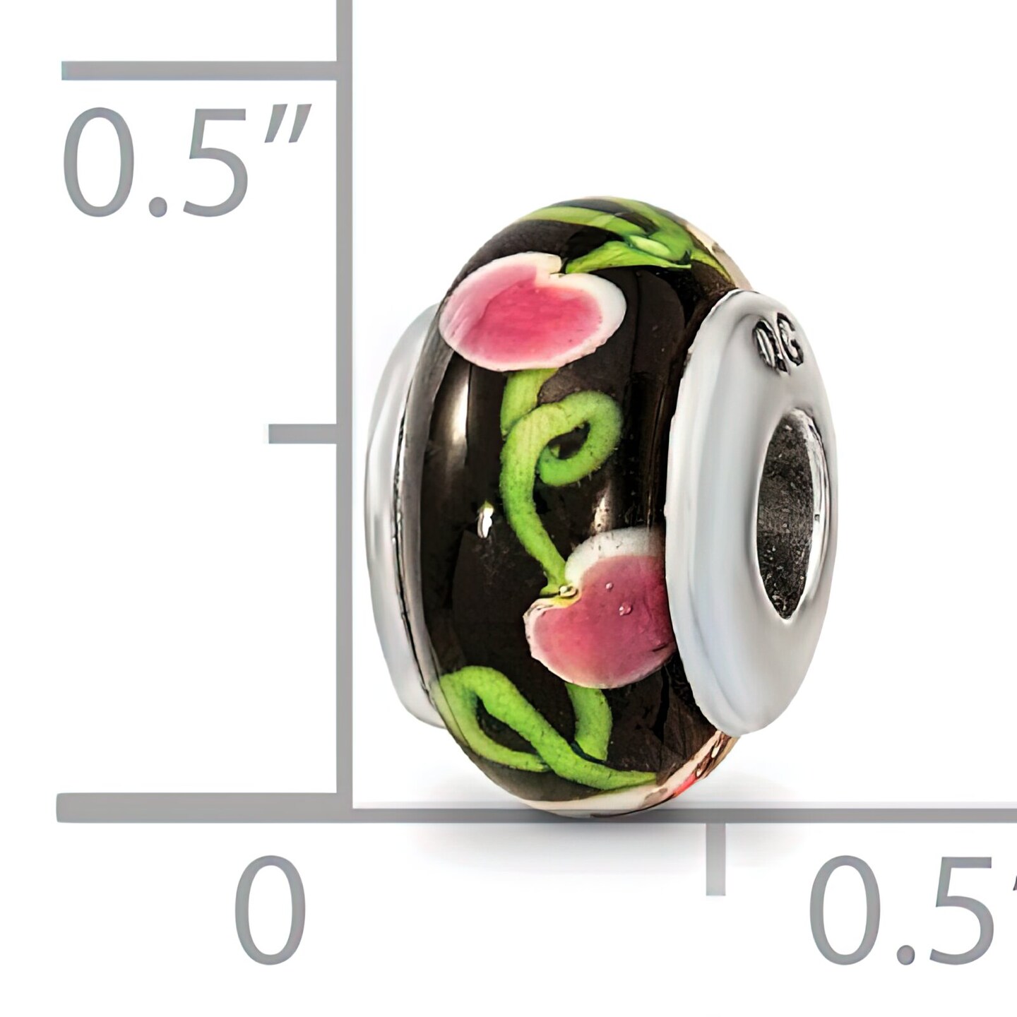 SimStars Reflections Kids Black Hand Blown Glass Bead