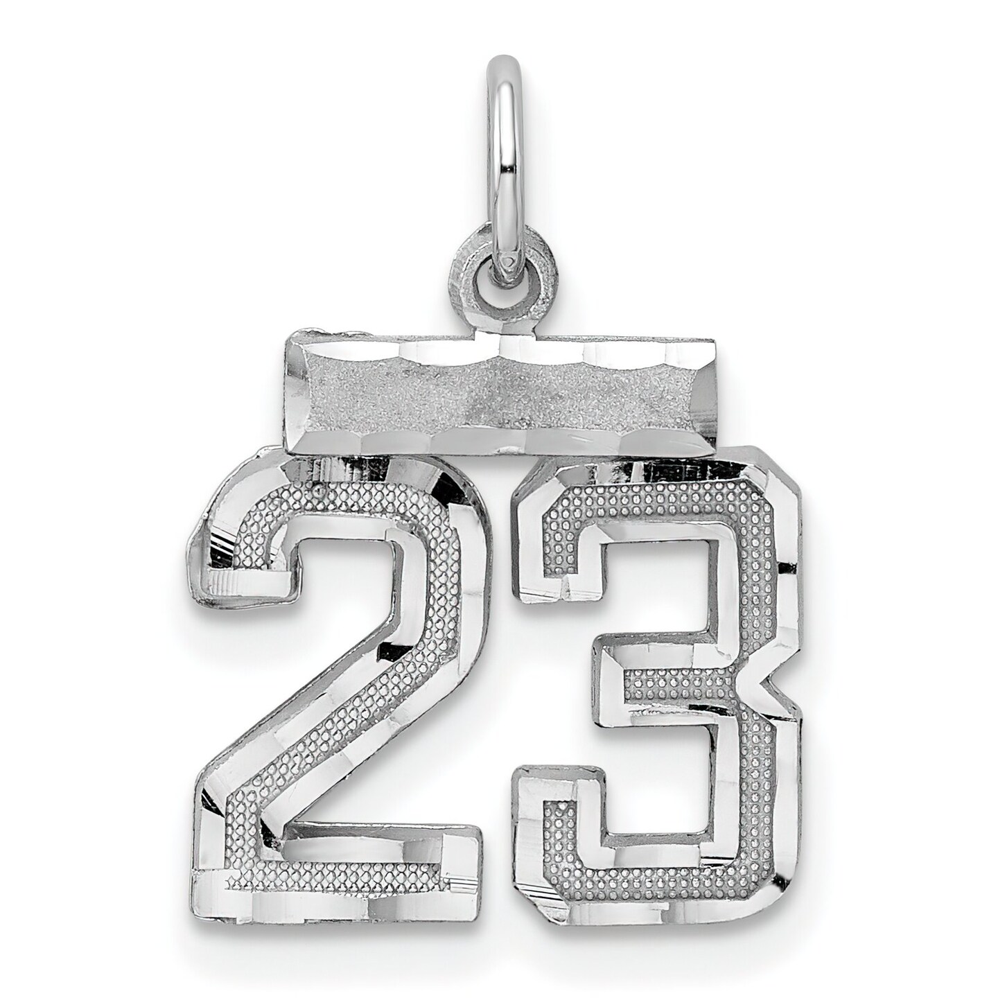 Sterling Silver Small #23 Charm Number Pendant Jewelry 20mm x 14mm