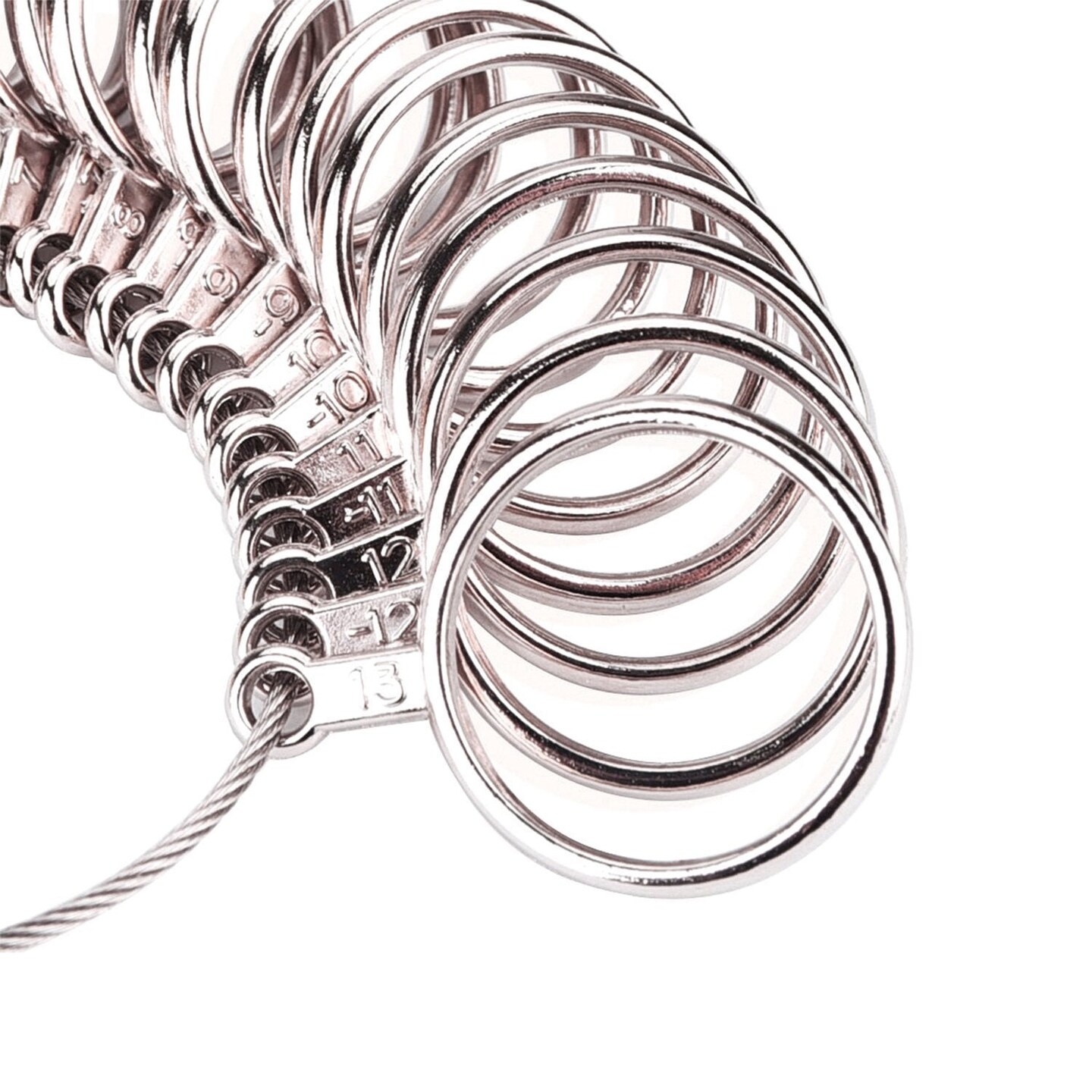 27 Pieces Stainless Steel Finger Sizer Measuring Ring Tool, Size 1-13 with Half Size,