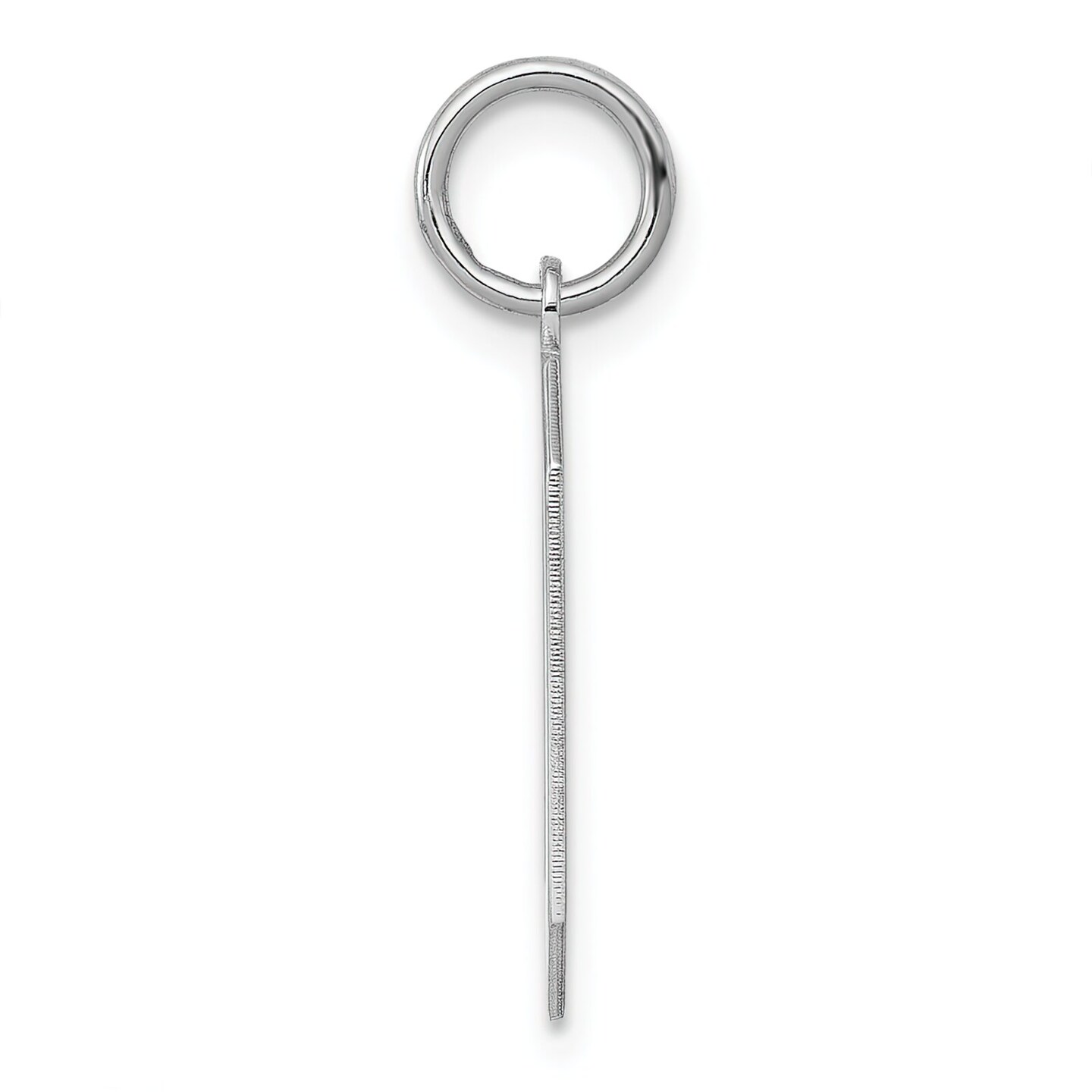 Sterling Silver Medium Polished Number 0 Charm Pendant Jewerly 21mm x 8mm