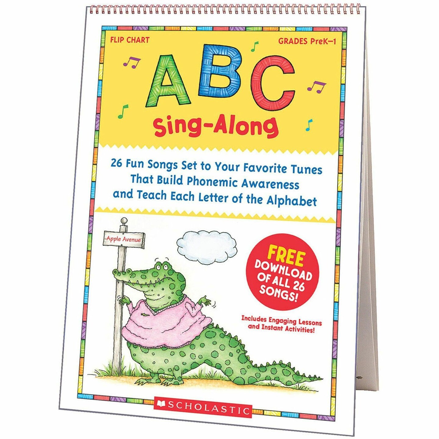 Scholastic Sing-A-Long Flip Chart w/CD ABC GR PreK-1
