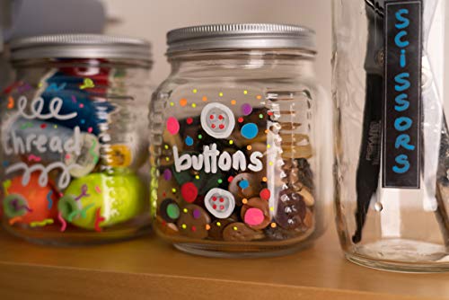 Chalk Markers - 8 Vibrant Erasable Non-Toxic Water-Based Markers with Reversible Tips, For Kids & Adults, Ideal for Glass or Chalkboards, Businesses, Restaurants, Liquid Chalk (6mm)