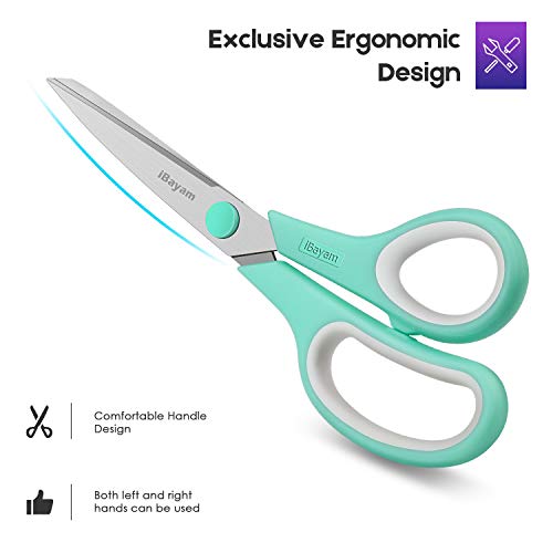 8-Inch Multipurpose Scissors Bulk Pack of 3 - Ultra Sharp Blades