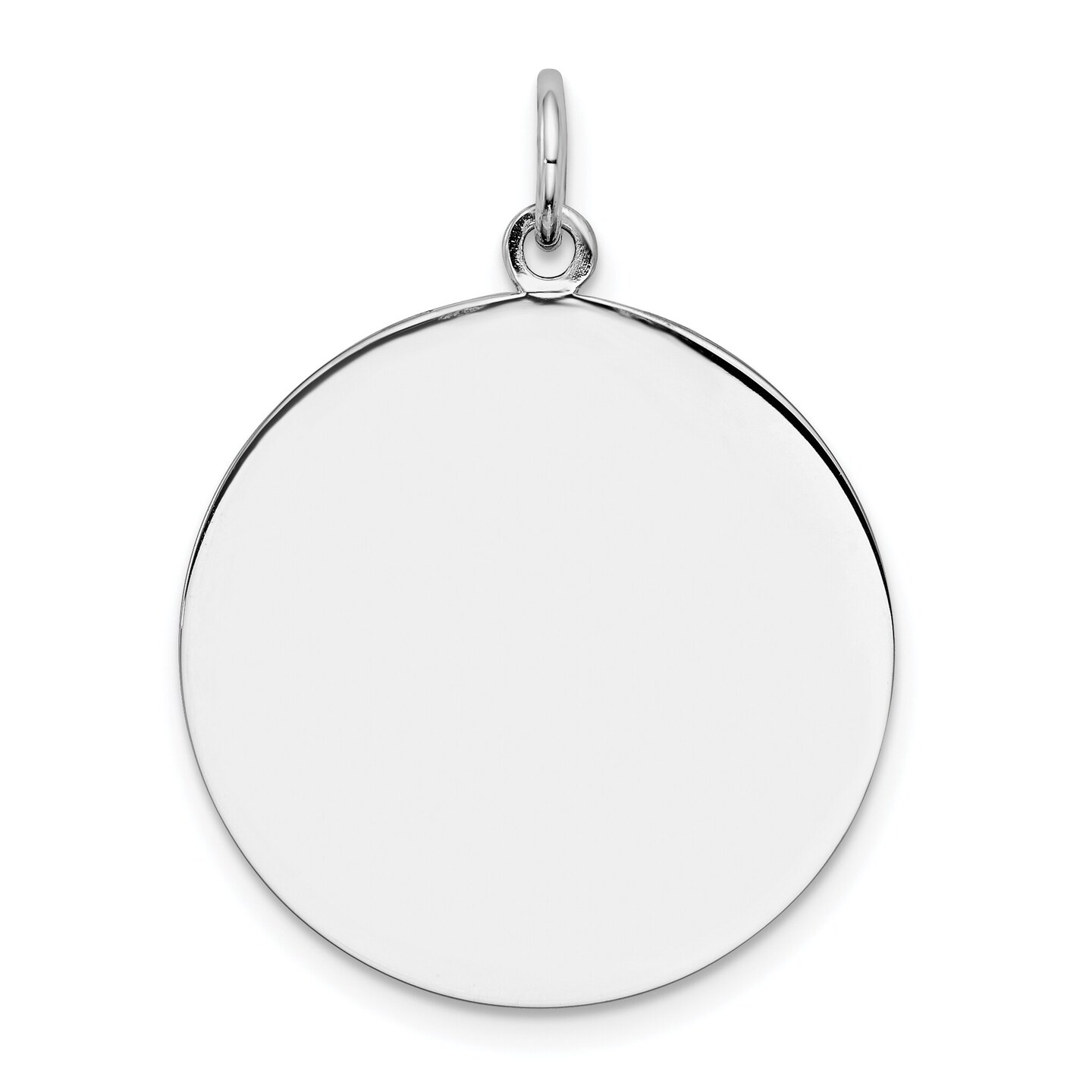 Sterling Silver Disc Round Charm 0.027" 20.5mm Jewerly 25mm x 21mm
