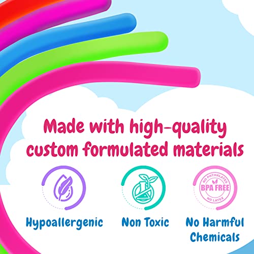 5-Pack Original Stretchy Fidget Sensory Toys Monkey Noodles for Kids and Adults Stretches from 12 Inches to 8 Feet BPA, Phthalate, and Latex-Free