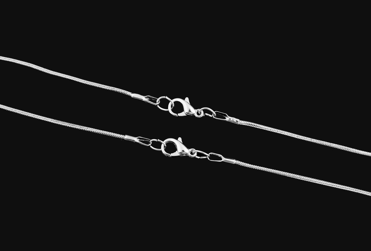 24 Pieces 18 Inch 925 Silver Plated 1.2mm DIY Snake Chain Charms Link Necklace with Lobster Clasps for Jewelry Making