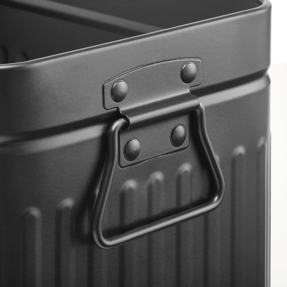 mDesign Metal Rectangle Trash Can Wastebasket, Garbage Bin
