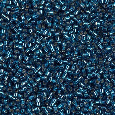 Miyuki Delica Bead 11/0, DB0608, Dyed Silver Lined Blue Zircon, 5 grams