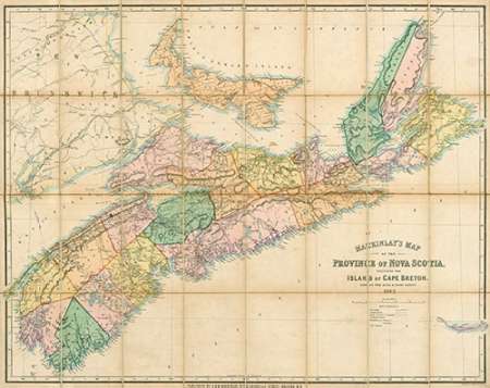 Mackinlays map of the Province of Nova Scotia, including the island of Cape Breton, 1862 Poster Print by A. and W. Mackinlay - Item # VARPDX295594