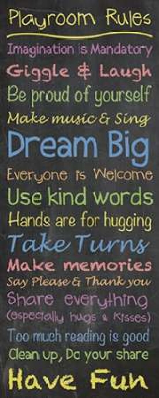 Playroom Rules Chalk Poster Print by Lauren Gibbons - Item # VARPDXGLPL021A