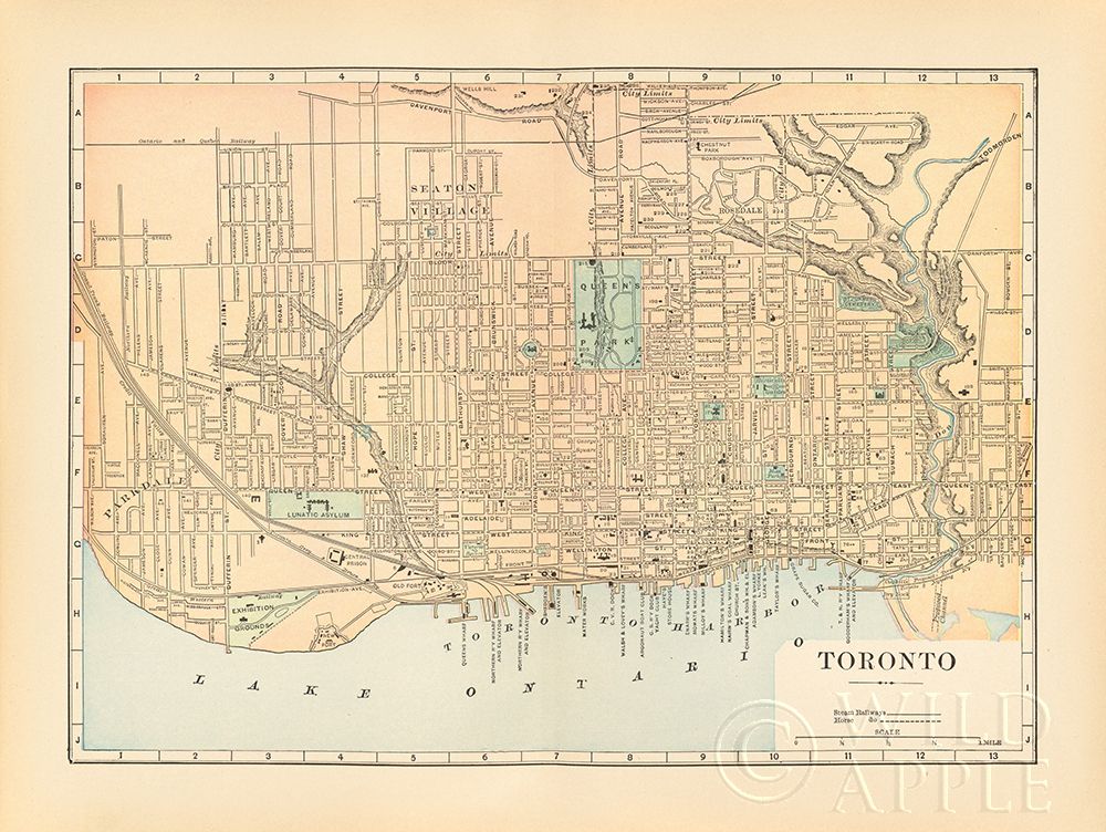 Map of Toronto Poster Print by Wild Apple Portfolio Wild Apple Portfolio # 59388