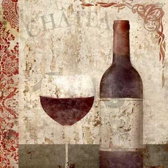 Vintage Wine 1 Poster Print by Kimberly Allen # KASQ018A