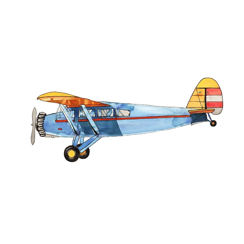SMALL BLUE PLANE Poster Print by Atelier B Art Studio - Item # VARPDXBEGCHA10