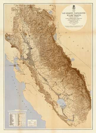 Map of The San Joaquin, Sacramento and Tulare Valleys, 1873 Poster Print by California Irrigation Commission - Item # VARPDX294997