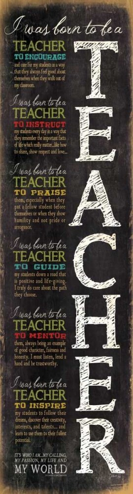 Born to be a Teacher Poster Print by Marla Rae - Item # VARPDXMA875A