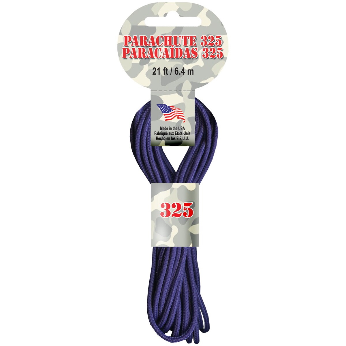 Pepperell Braiding Parachute Cord 3mmx21&#x27;-Purple