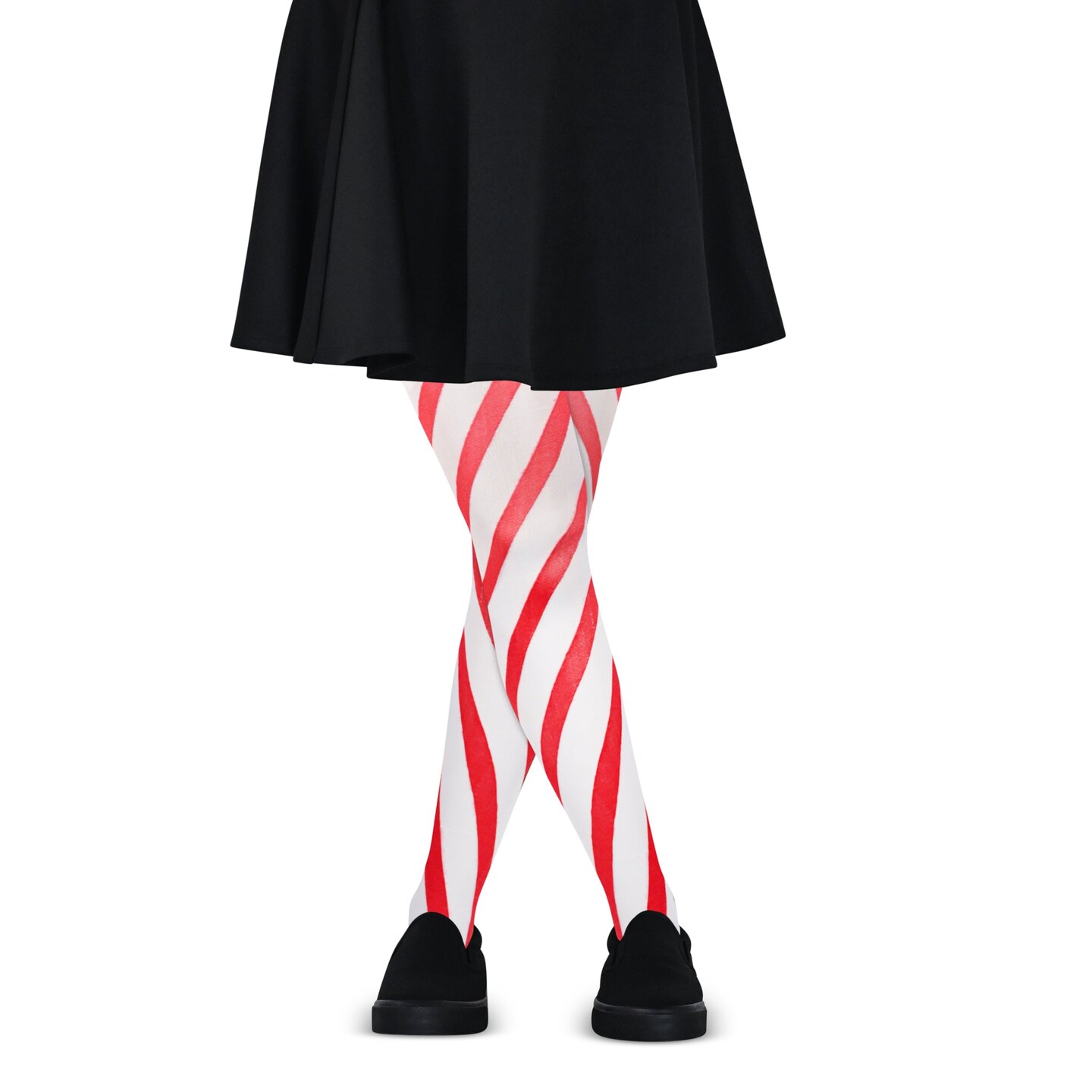 Candy Cane Striped Tights – Red and White Diagonally Striped Nylon Stretch  Pantyhose Stocking Accessories for Every Day Attire and Costumes for Teens  and Children's