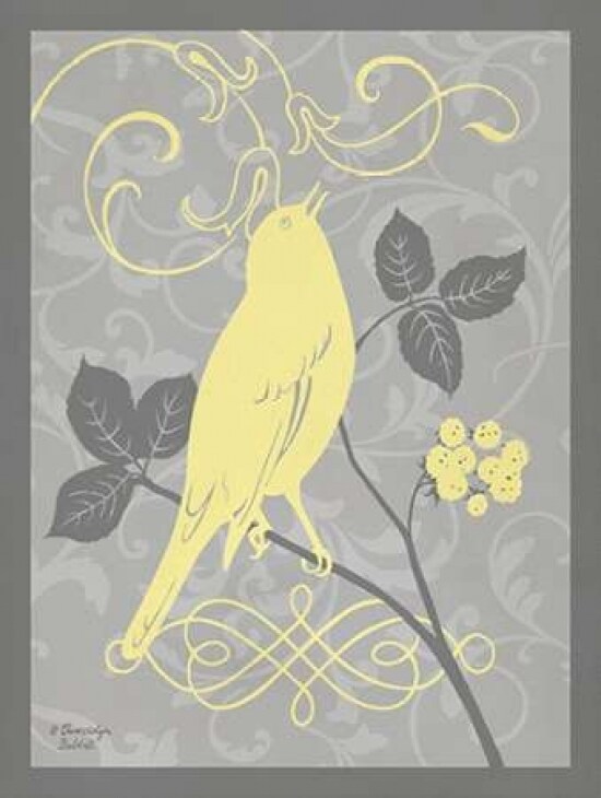 Grey and Yellow Bird III Poster Print by Gwendolyn Babbitt - Item # VARPDXBAB365