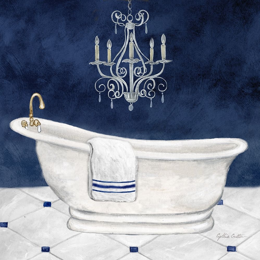 Navy Blue Bath I Poster Print by Cynthia Coulter # RB14276CC