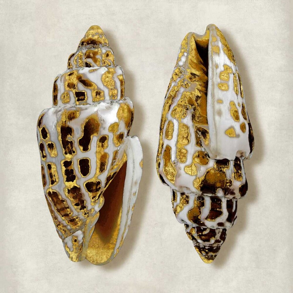 Golden Ocean Gems on Ivory I Poster Print by Caroline Kelly # CKL112802