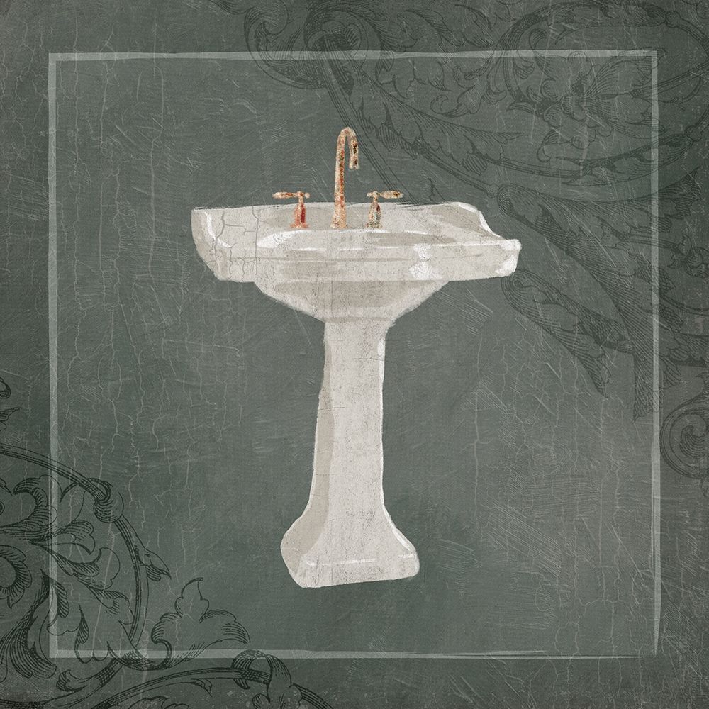 Victorian Muted Green Sink Poster Print by Milli Villa # MVSQ585A