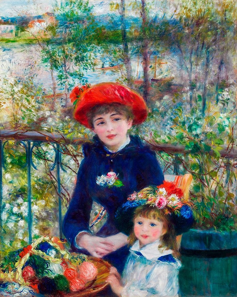 Two Sisters On the Terrace 1881 Poster Print by Pierre-Auguste Renoir # 57130