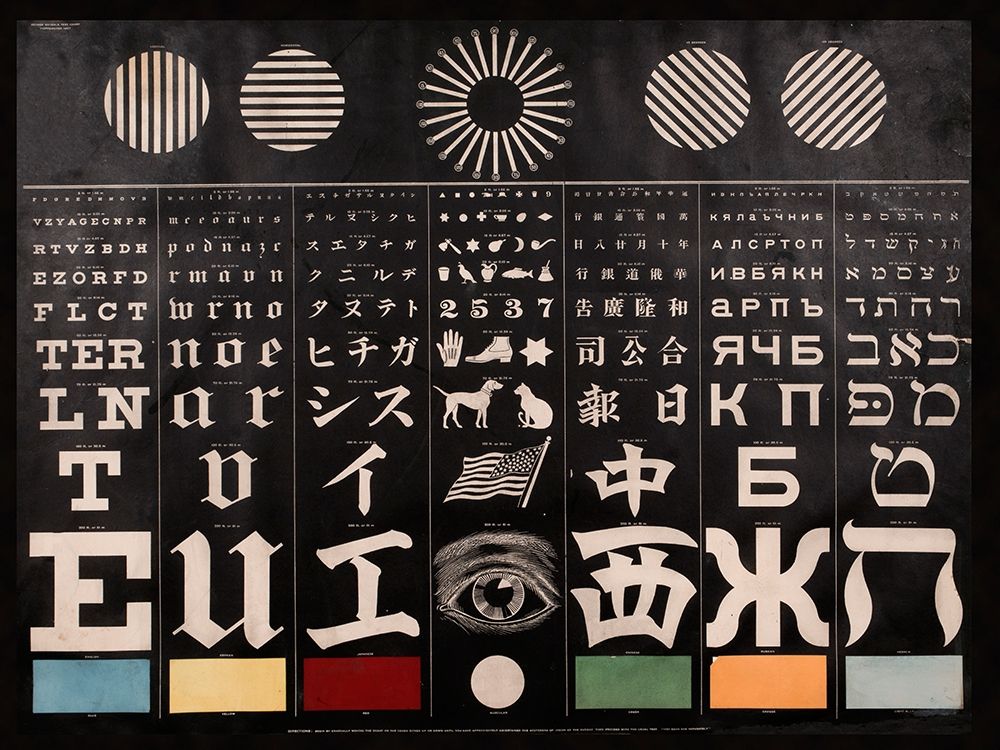 Multi-Lingual Eye Chart, ca. 1907 - Light Background Poster Print by George Mayerle - Item # VARPDX479230