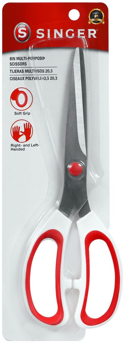 Singer Select Household All Purpose Scissors, Red/White, 8