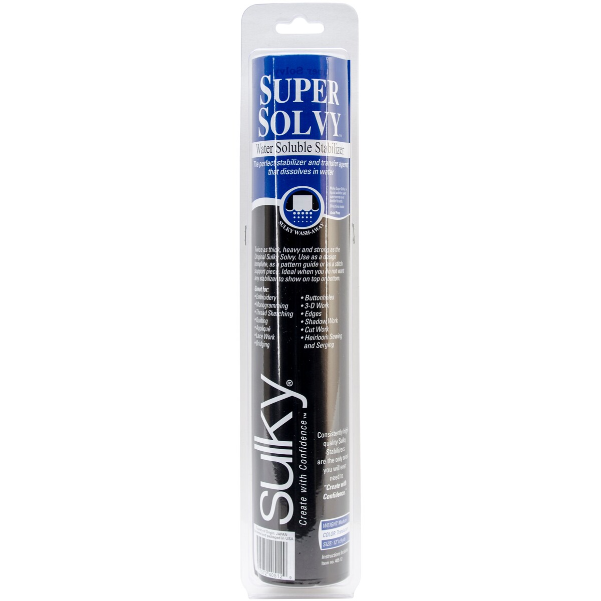 Sulky Super Solvy Water-Soluble Stabilizer Roll-12X9yd