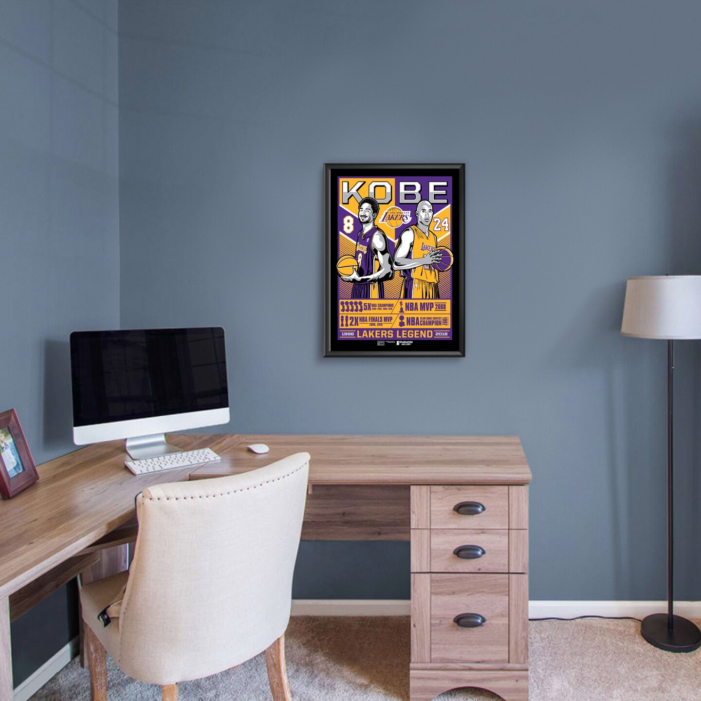 Phenom Gallery Los Angeles Lakers Kobe Legend Framed Serigraph (Black Mamba Edition)