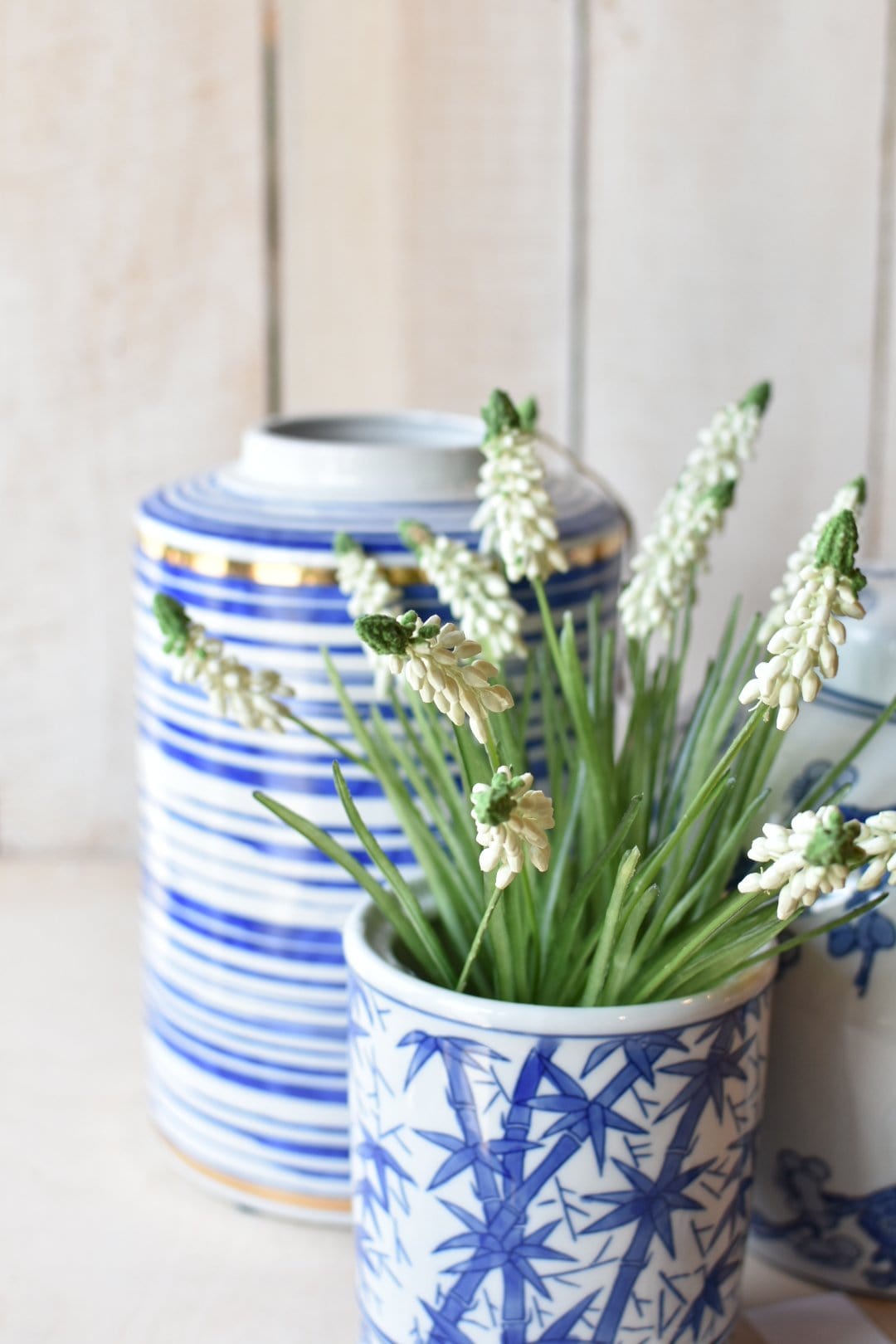 12.5&#x22; Faux White Muscari Bush Grape Hyacinth