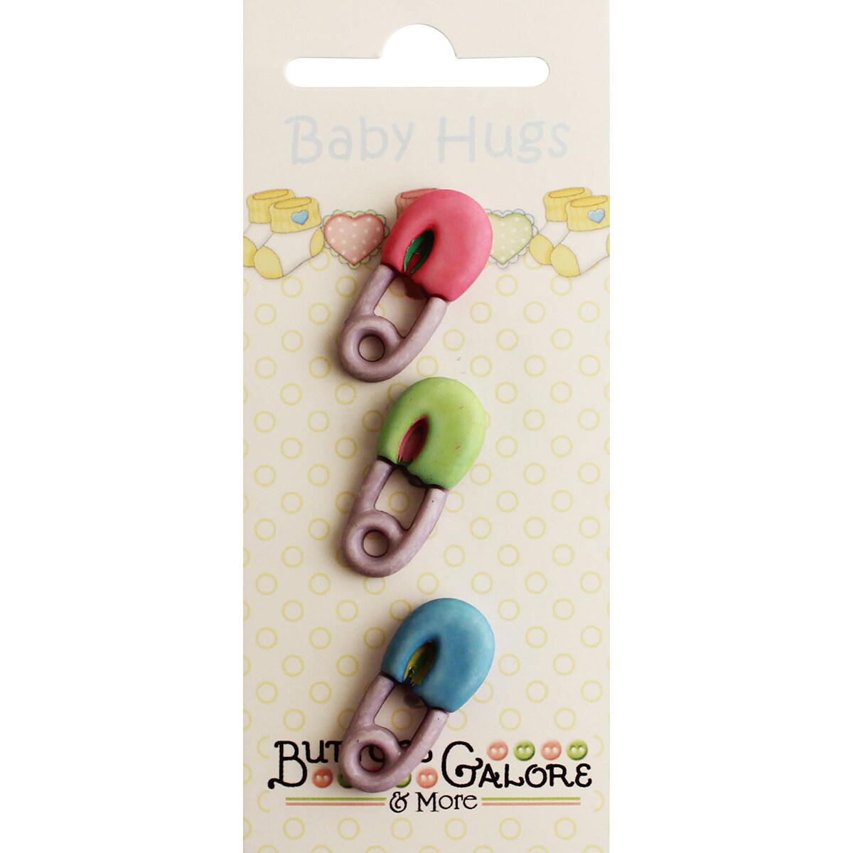 Buttons Galore Baby Hugs Buttons-Diaper Pins