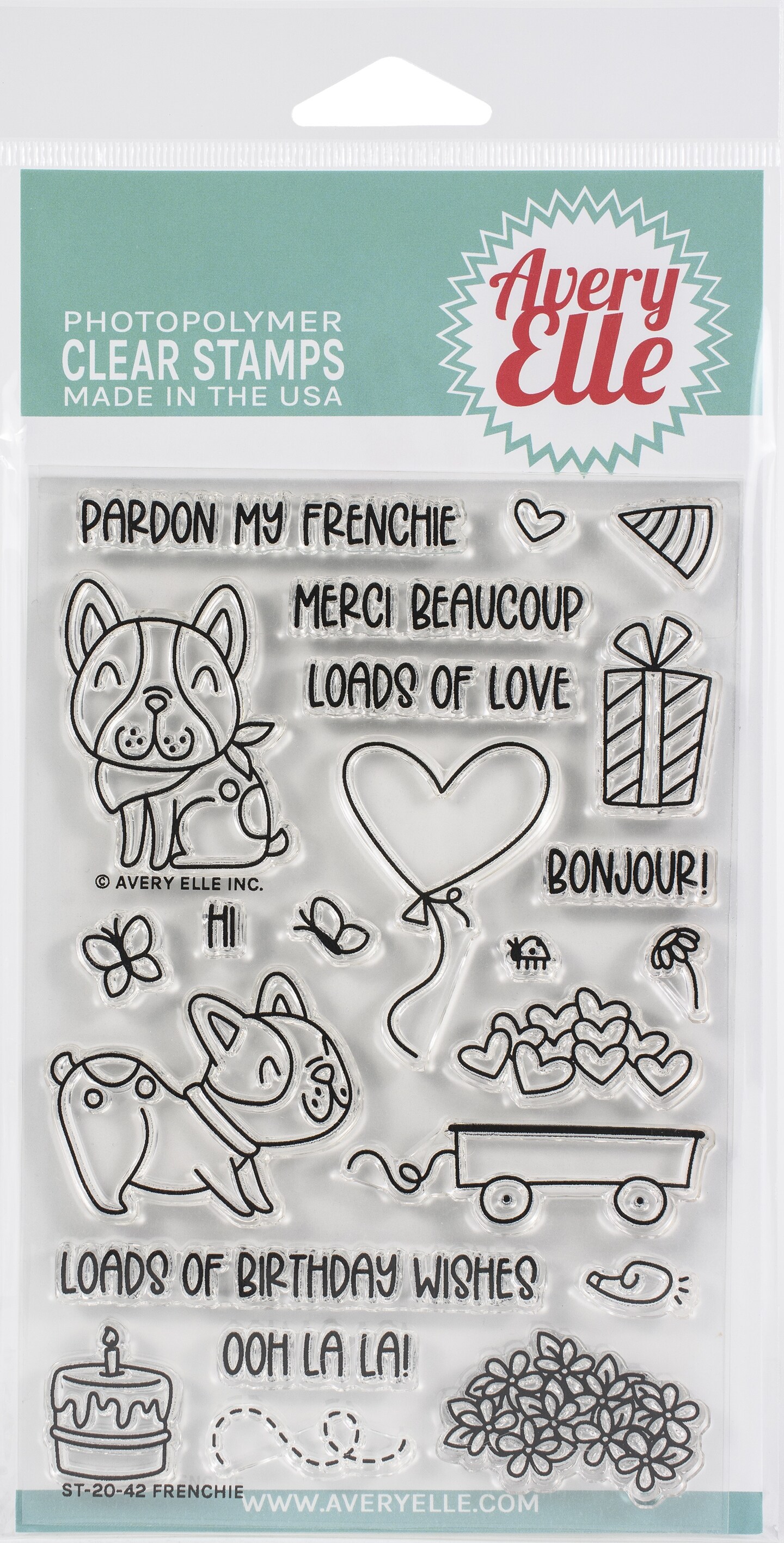 Avery Elle Clear Stamp Set 4x6 Frenchie Michaels 4338