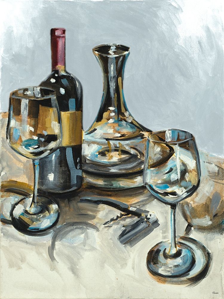 Wine with Dinner II Poster Print by Heather A. French-Roussia # 14753