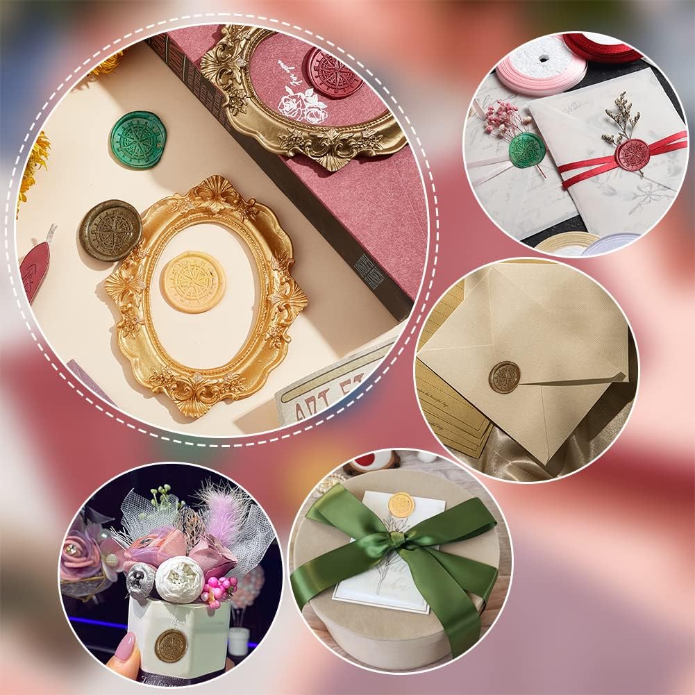 Compass Wax Seal Stamp Vintage Retro Sealing Stamp Wax Stamp for Embellishment of Envelopes Christmas Wedding Party Invitation Wine Packages Gift Packing Letters Sealing