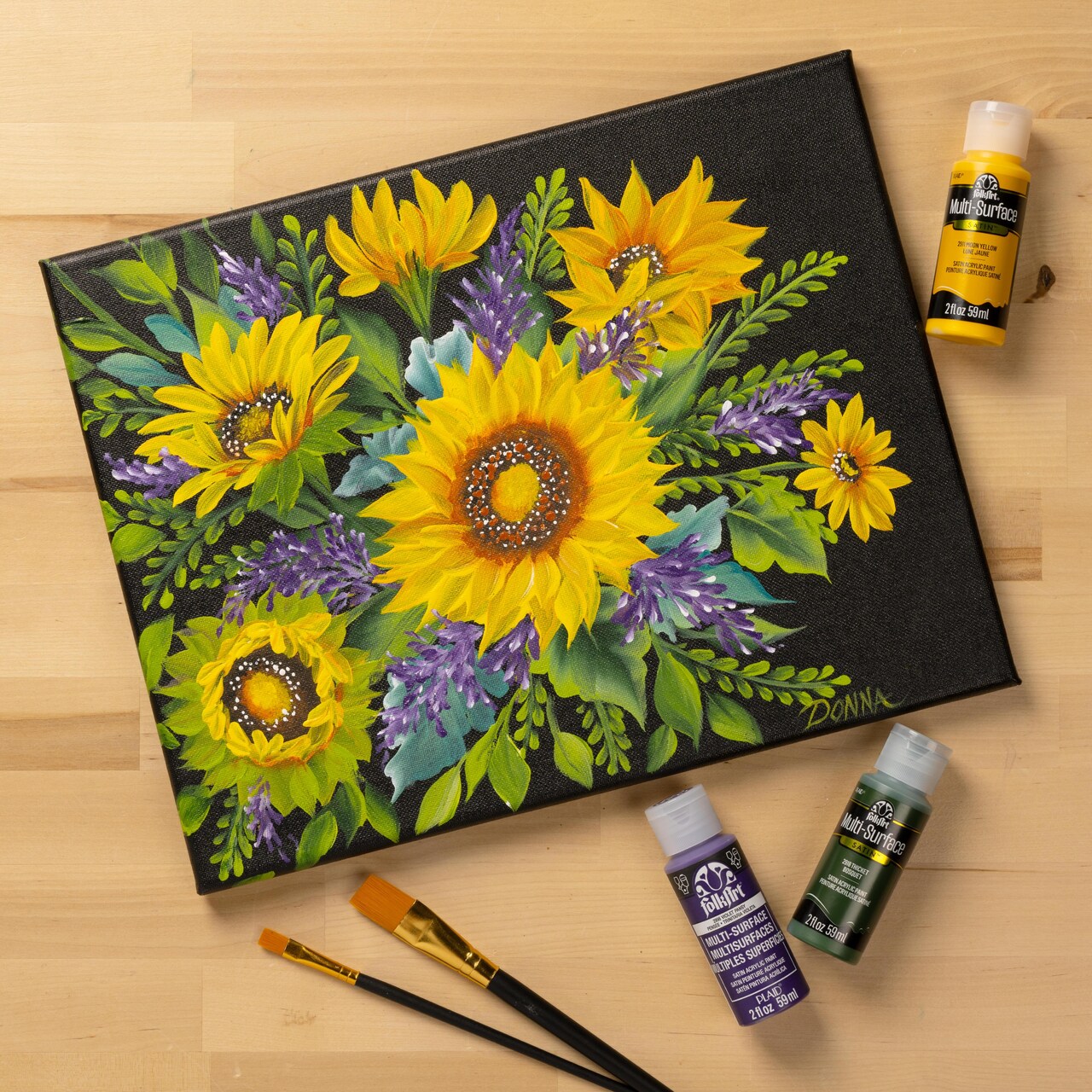 Sunflowers Galore with FolkArt Multi-Surface Acrylics