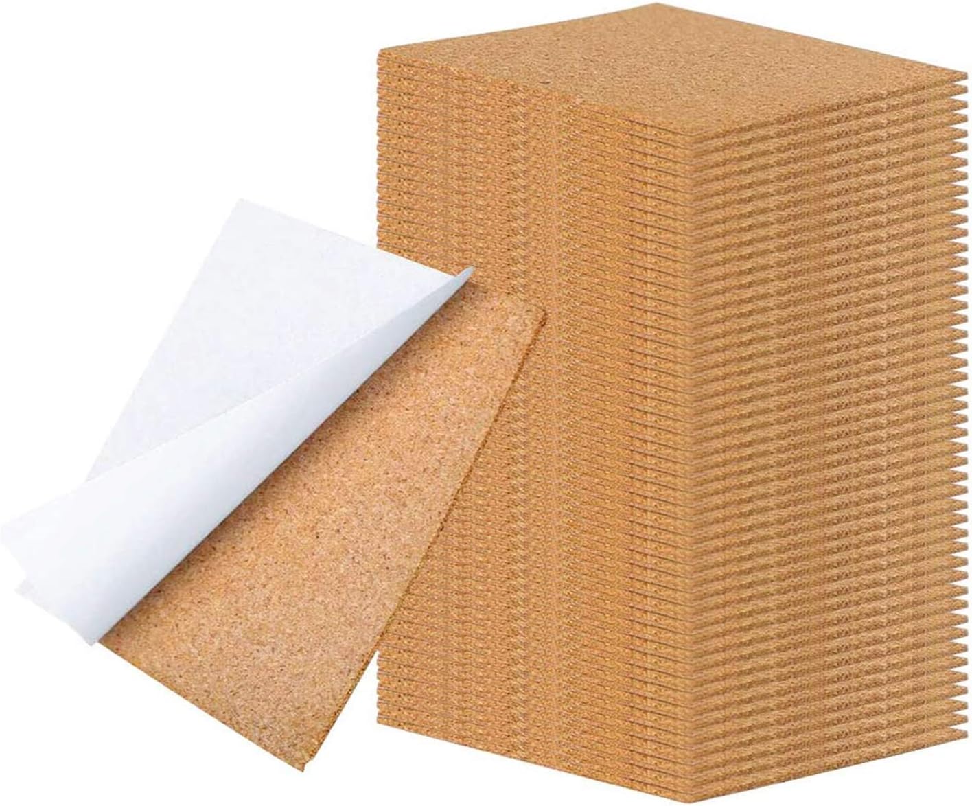 4 x 4 Inch Self Adhesive Cork Squares 100 MM Backing Cork Tiles Sheets for Coasters and DIY Crafts, 40 Pcs.