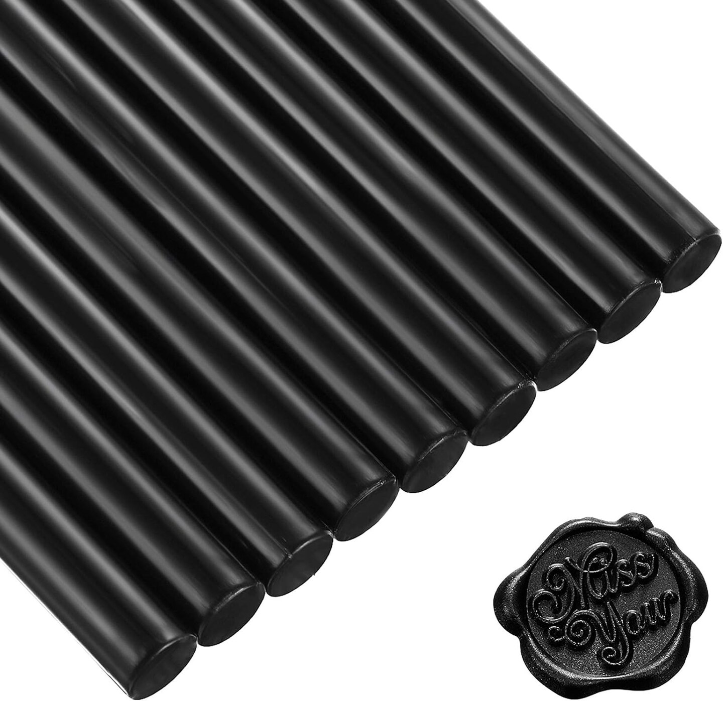 15 Pieces Glue Gun Sealing Wax Sticks for Retro Vintage Wax Seal Stamp and Letter, Great for Wedding Invitations, Cards Envelopes, Mails, Wine Packages, Gift Wrapping(Black)