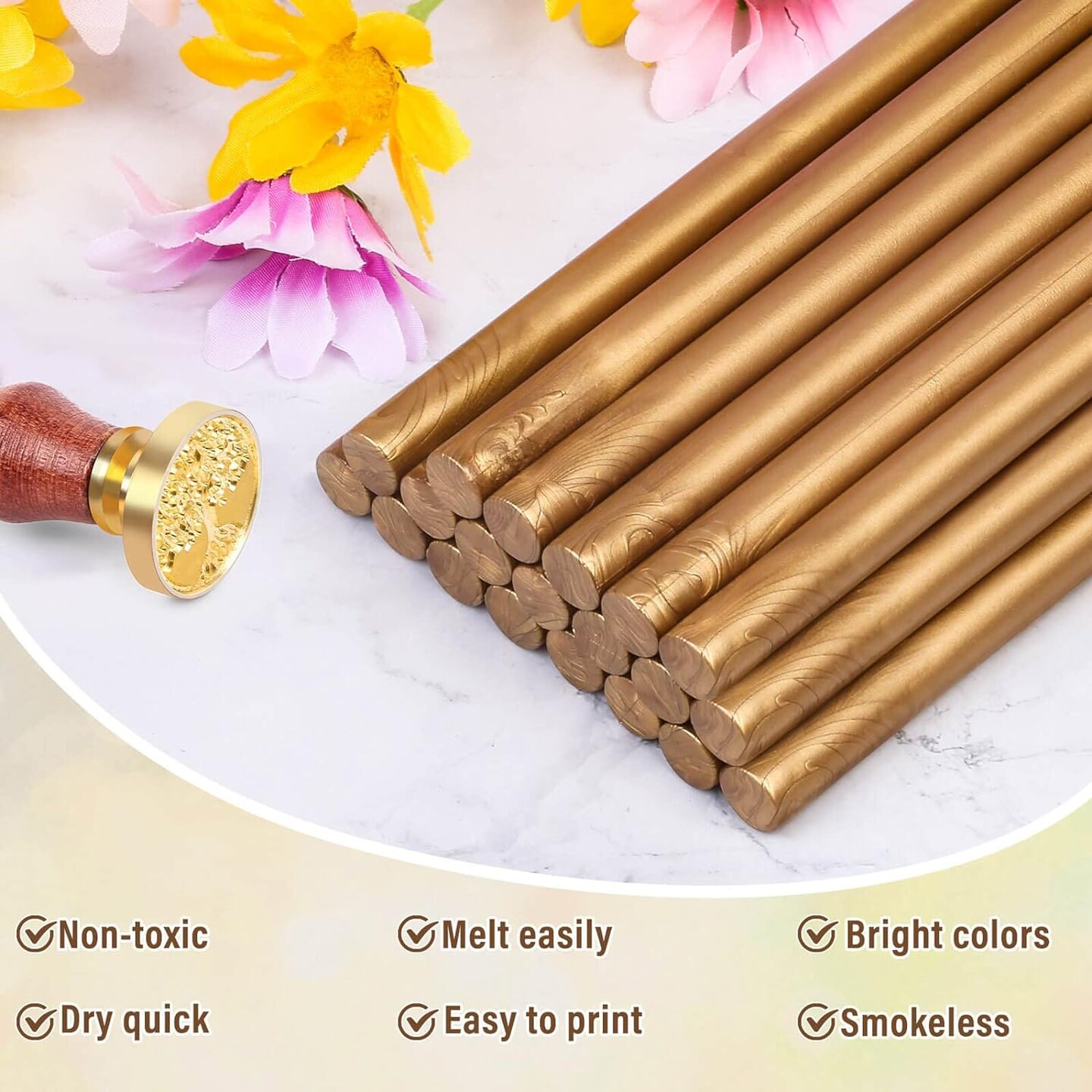 Sealing Wax Sticks, Paxcoo 20pcs Wax Seal Sticks, Glue Gun Sealing Wax Sticks for Wedding Invitations, Letter, Envelope, Cards and Crafts (Antique Gold)
