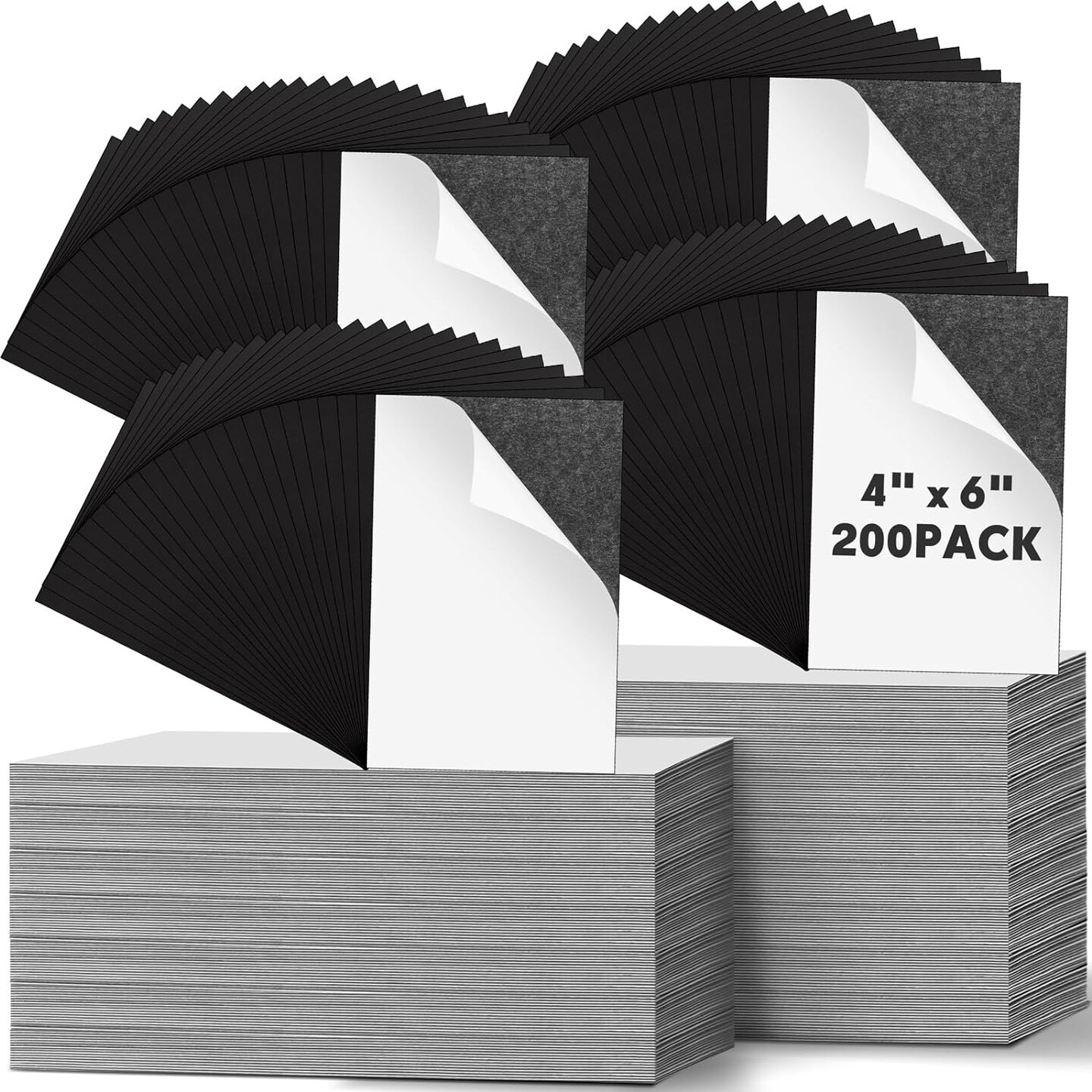 200 Pcs 4" x 6" Adhesive Magnetic Sheets Cuttable Magnetic Sheets with Adhesive Backing Magnetic Paper Magnet Stickers Flexible Peel and Stick Magnets for Picture Crafts Die Storage Photos