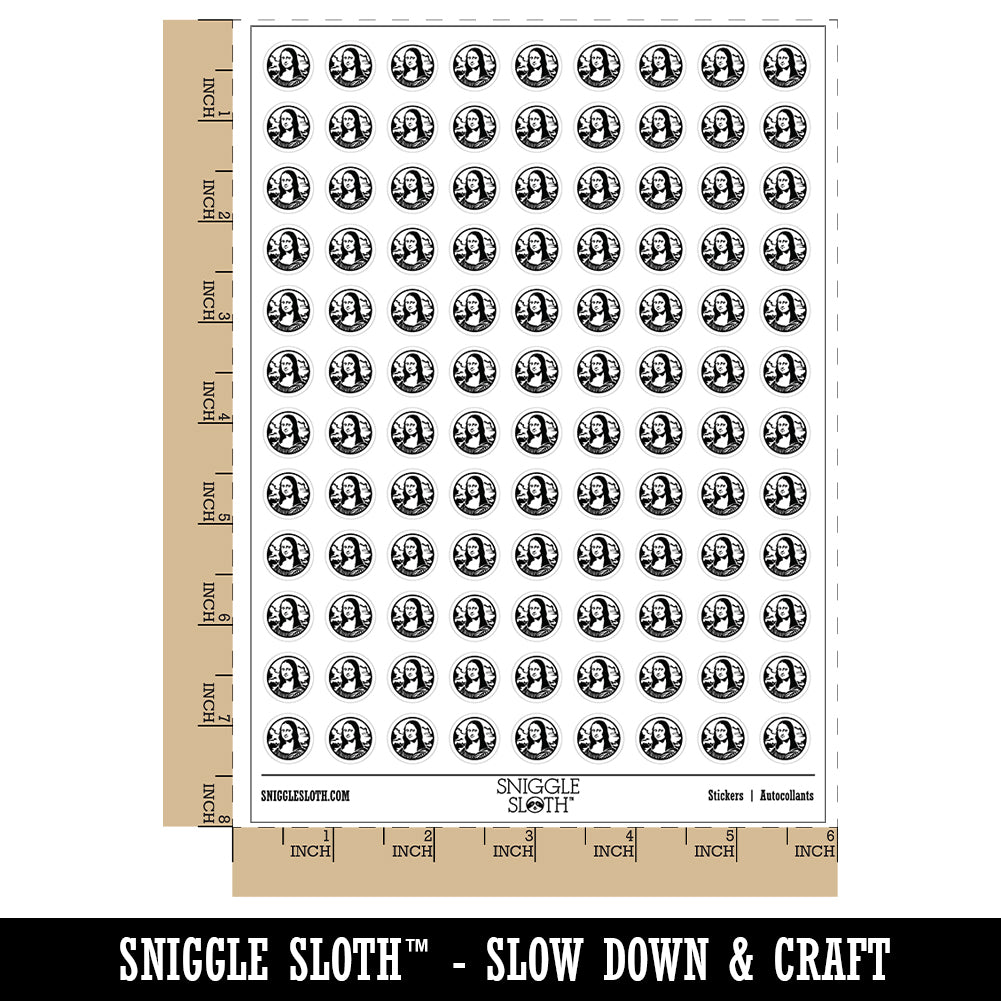 Mona Lisa Painting by Leonardo Da Vinci 200+ 0.50&#x22; Round Stickers