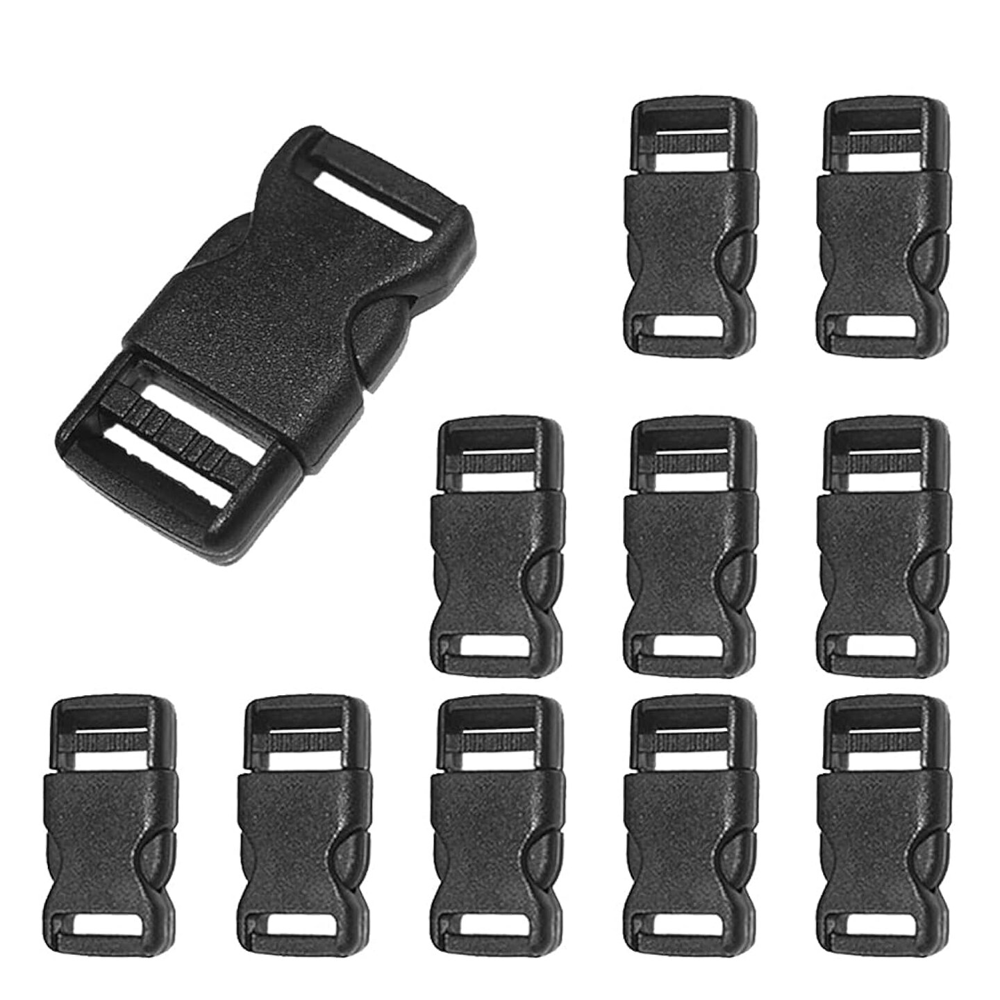 10pcs 1/2&#x22;(12.5mm) Side Release Buckles Plastic Black Quick Adjustable Buckle For Backpack Strap DIY Pets Collar Accessory